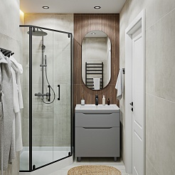 Vivon Тумба с раковиной Shelly 70 серая матовая – фотография-10